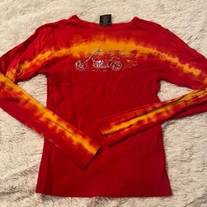 TWIN Motocycles Tie-Dye Sequen Top